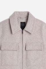 GIUBBOTTO DRITTO COLLO CAMICIA FULL ZIP M-BEIGE