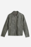 GIUBBOTTO BIKER EFFETTO SLAVATO GRIGIO - Sonnybono