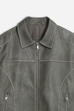 GIUBBOTTO BIKER EFFETTO SLAVATO GRIGIO - Sonnybono
