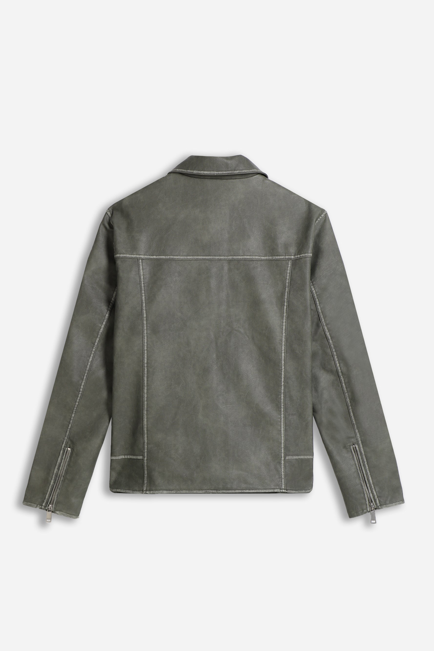 GIUBBOTTO BIKER EFFETTO SLAVATO GRIGIO - Sonnybono