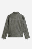 GIUBBOTTO BIKER EFFETTO SLAVATO GRIGIO - Sonnybono