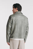 GIUBBOTTO BIKER EFFETTO SLAVATO GRIGIO - Sonnybono