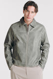 GIUBBOTTO BIKER EFFETTO SLAVATO GRIGIO - Sonnybono