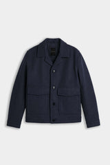 GIUBBOTTO IN PANNO COLLO CAMICIA M BLEU
