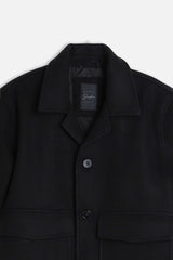 GIUBBOTTO IN PANNO COLLO CAMICIA NERO