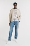 GIUBBOTTO BIKER SIMILPELLE GRIGIO CHIARO - Sonnybono