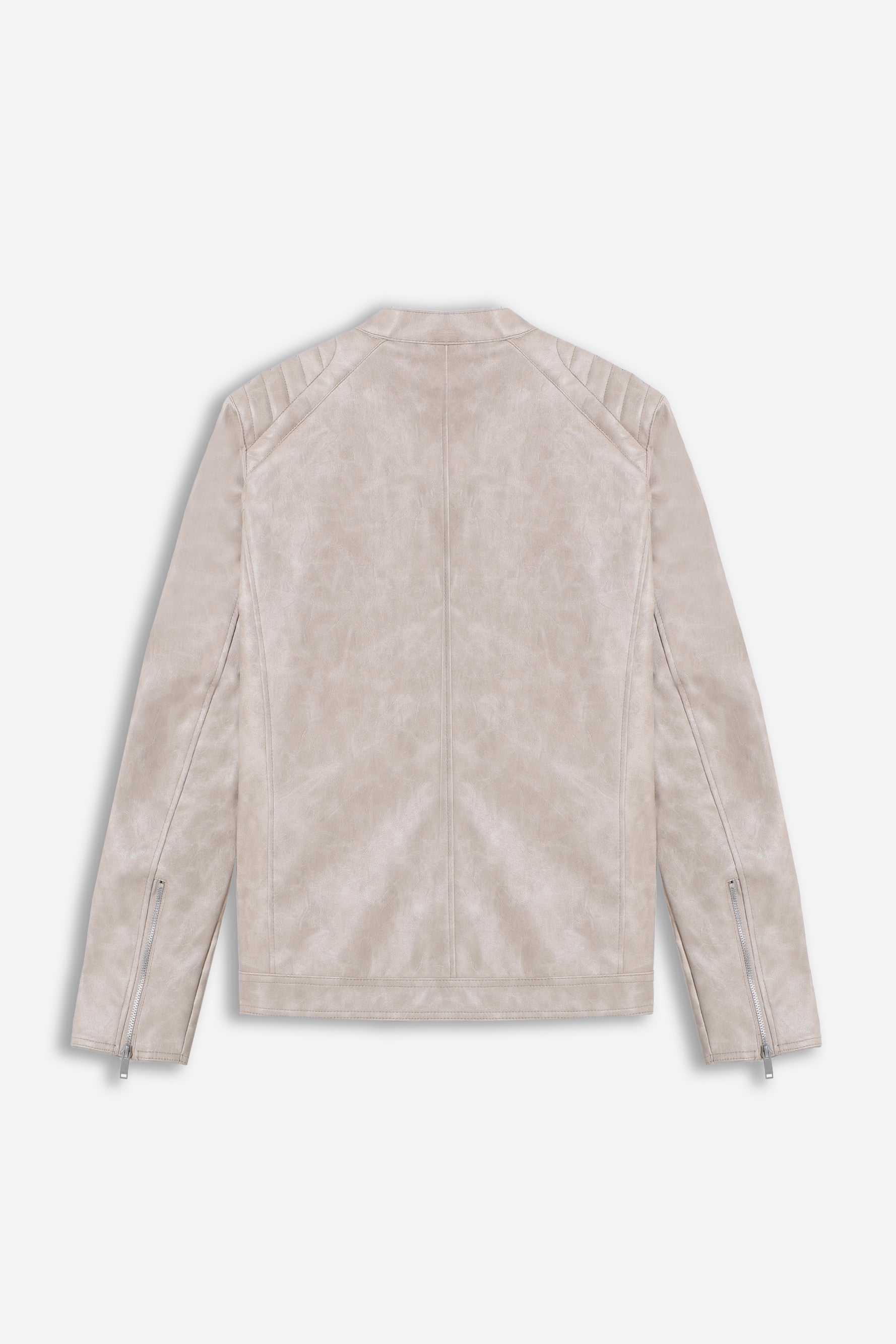 GIUBBOTTO BIKER SIMILPELLE GRIGIO CHIARO - Sonnybono