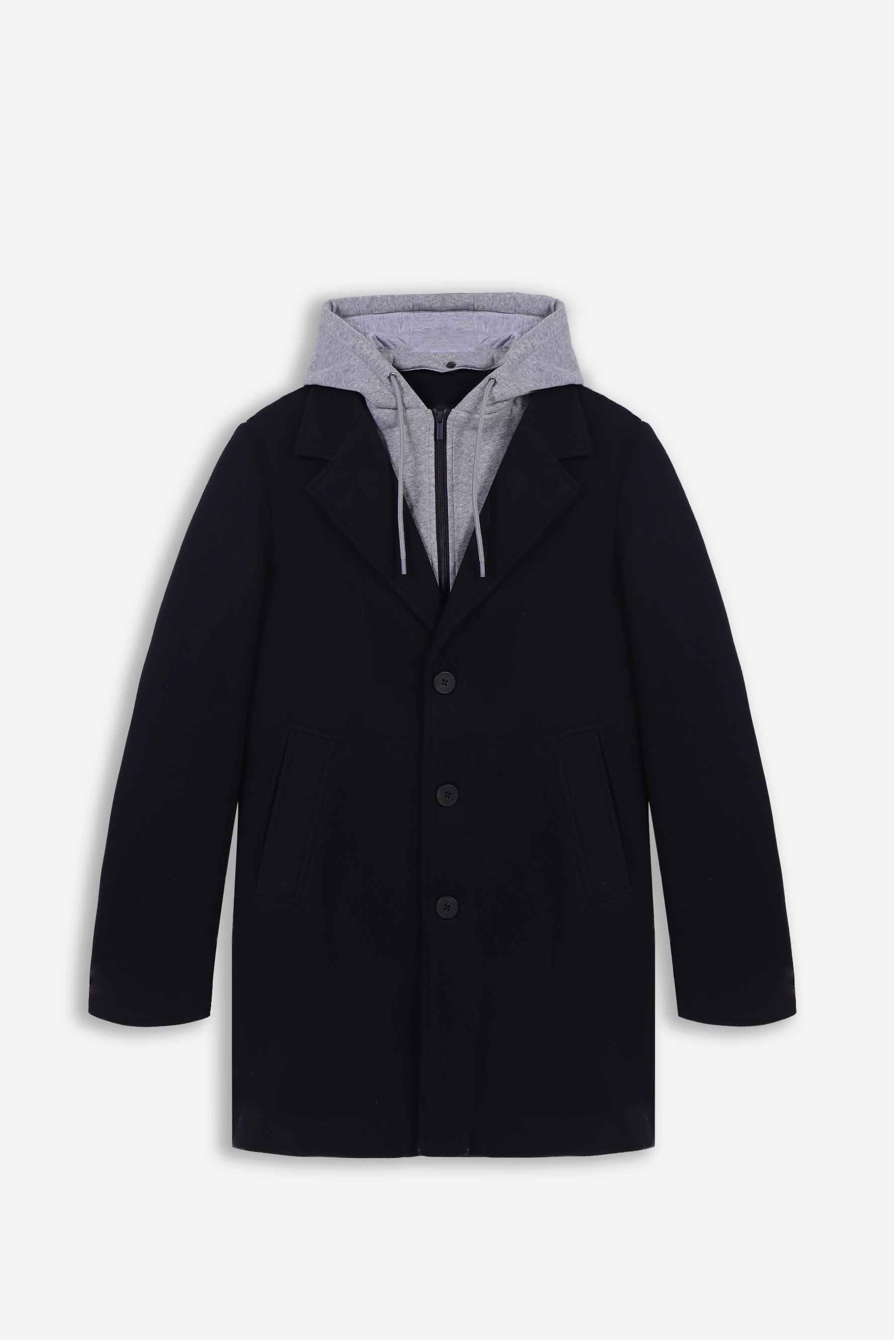 CAPPOTTO BARONETTO CON CAPPUCCIO IN FELPA BLEU - Sonnybono