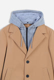 CAPPOTTO BARONETTO CON CAPPUCCIO IN FELPA CAMMELLO - Sonnybono