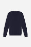 MAGLIA GIROCOLLO TESSUTO SLUB BLEU