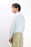MAGLIA GIROCOLLO TESSUTO SLUB CIELO