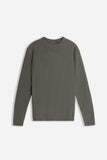 MAGLIA GIROCOLLO TESSUTO SLUB VERDE MILITARE