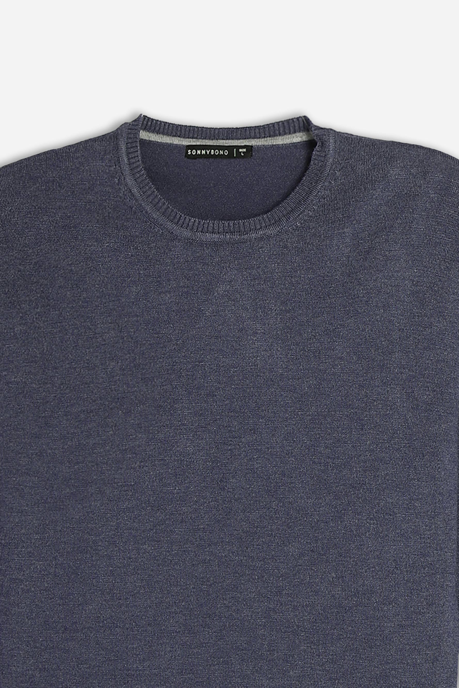 MAGLIA GIROCOLLO BASIC M-DENIM