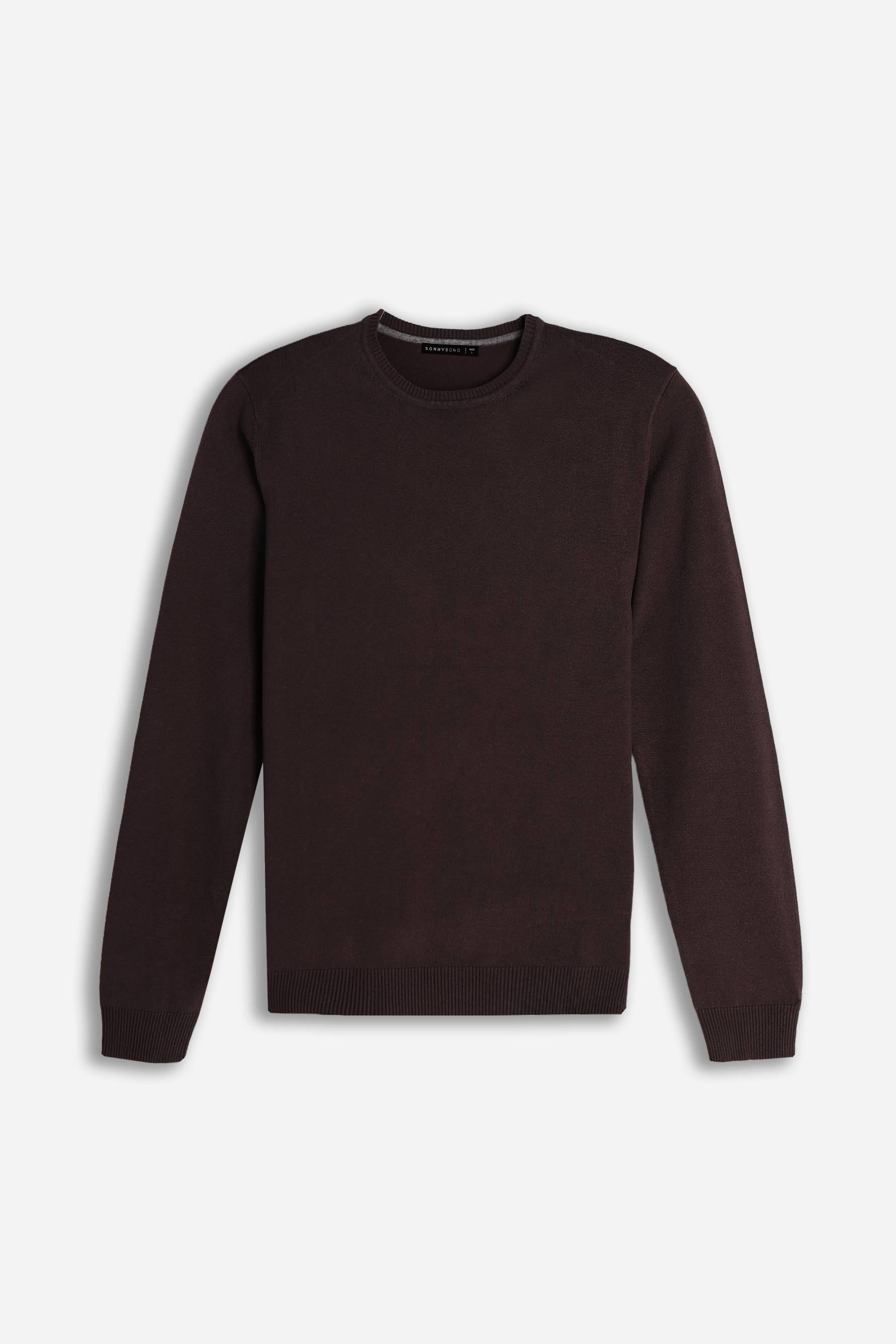 MAGLIA GIROCOLLO BASIC MORO