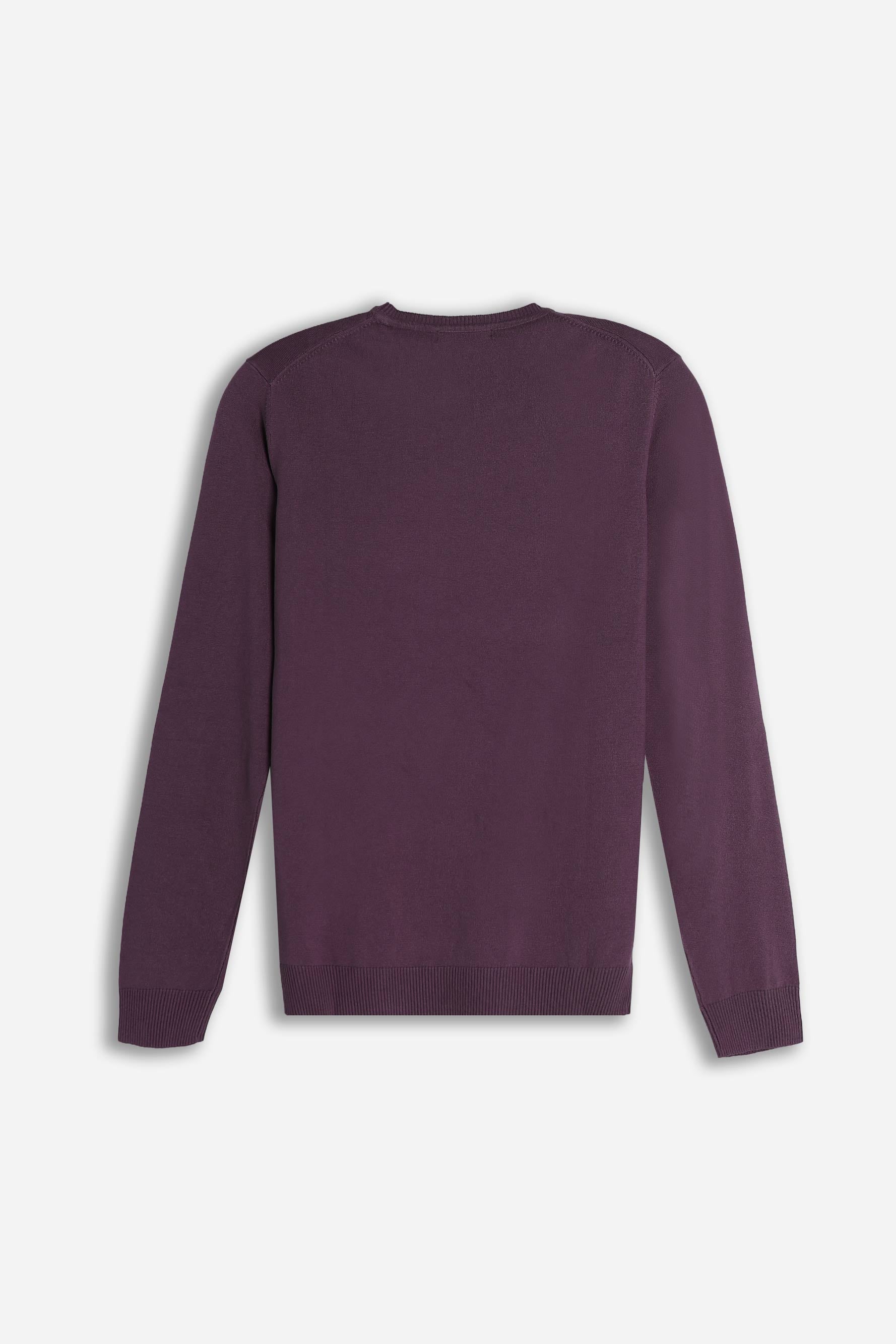 MAGLIA GIROCOLLO BASIC PRUGNA