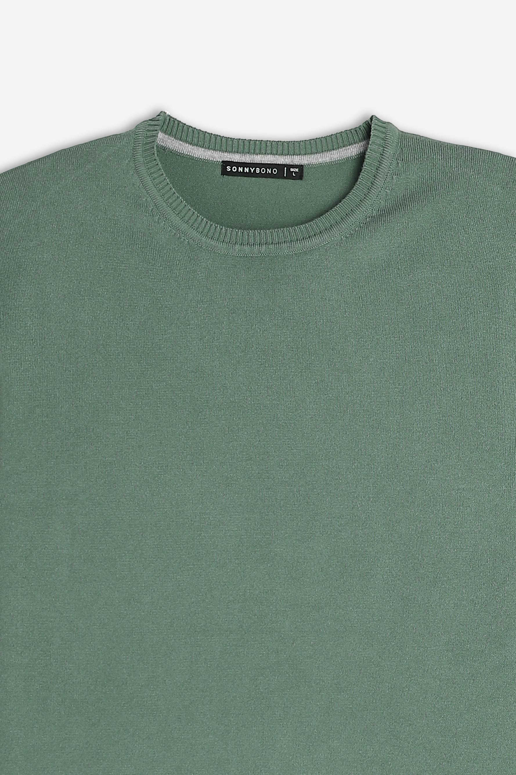 MAGLIA GIROCOLLO BASIC SALVIA