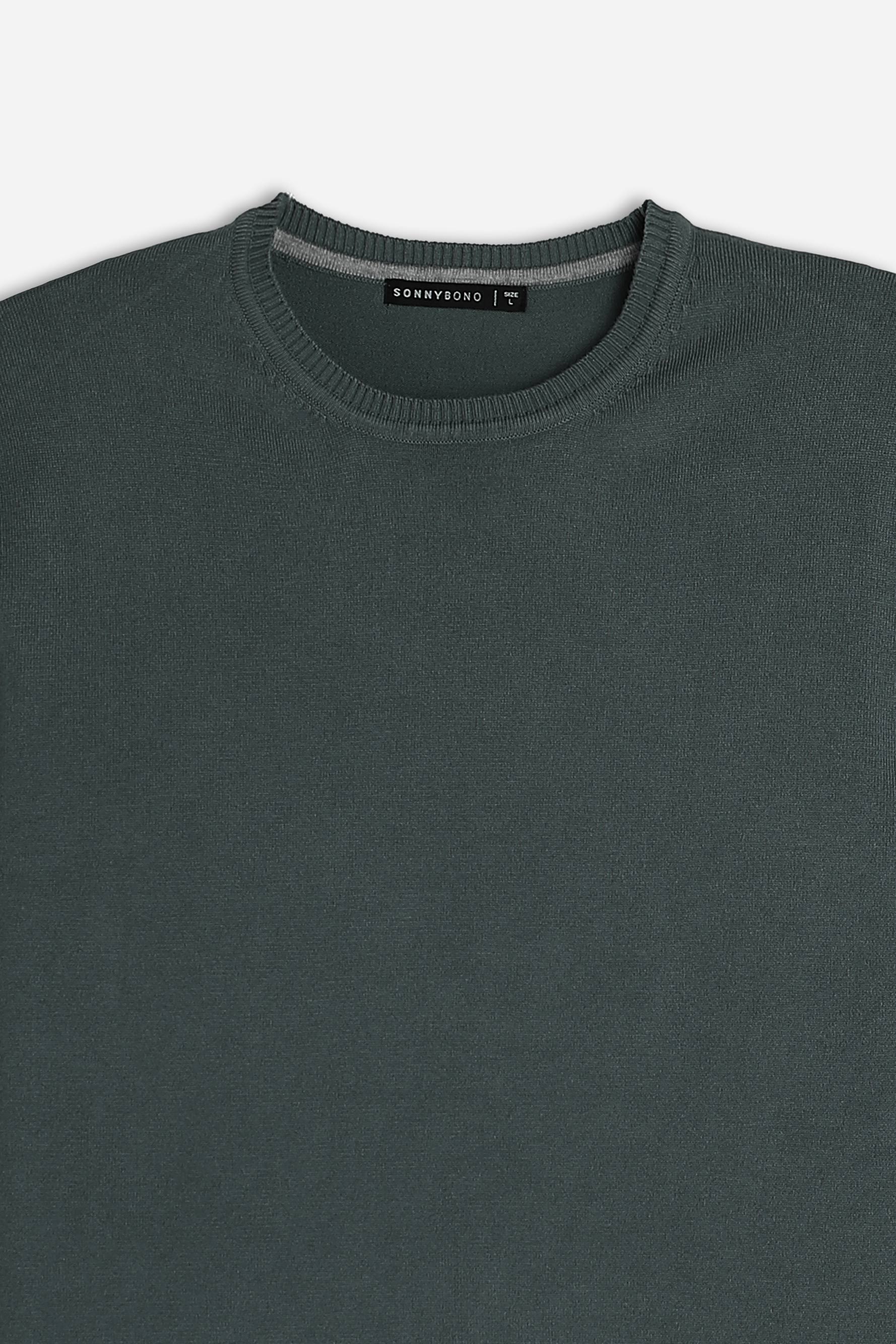 MAGLIA GIROCOLLO BASIC VERDE BOSCO
