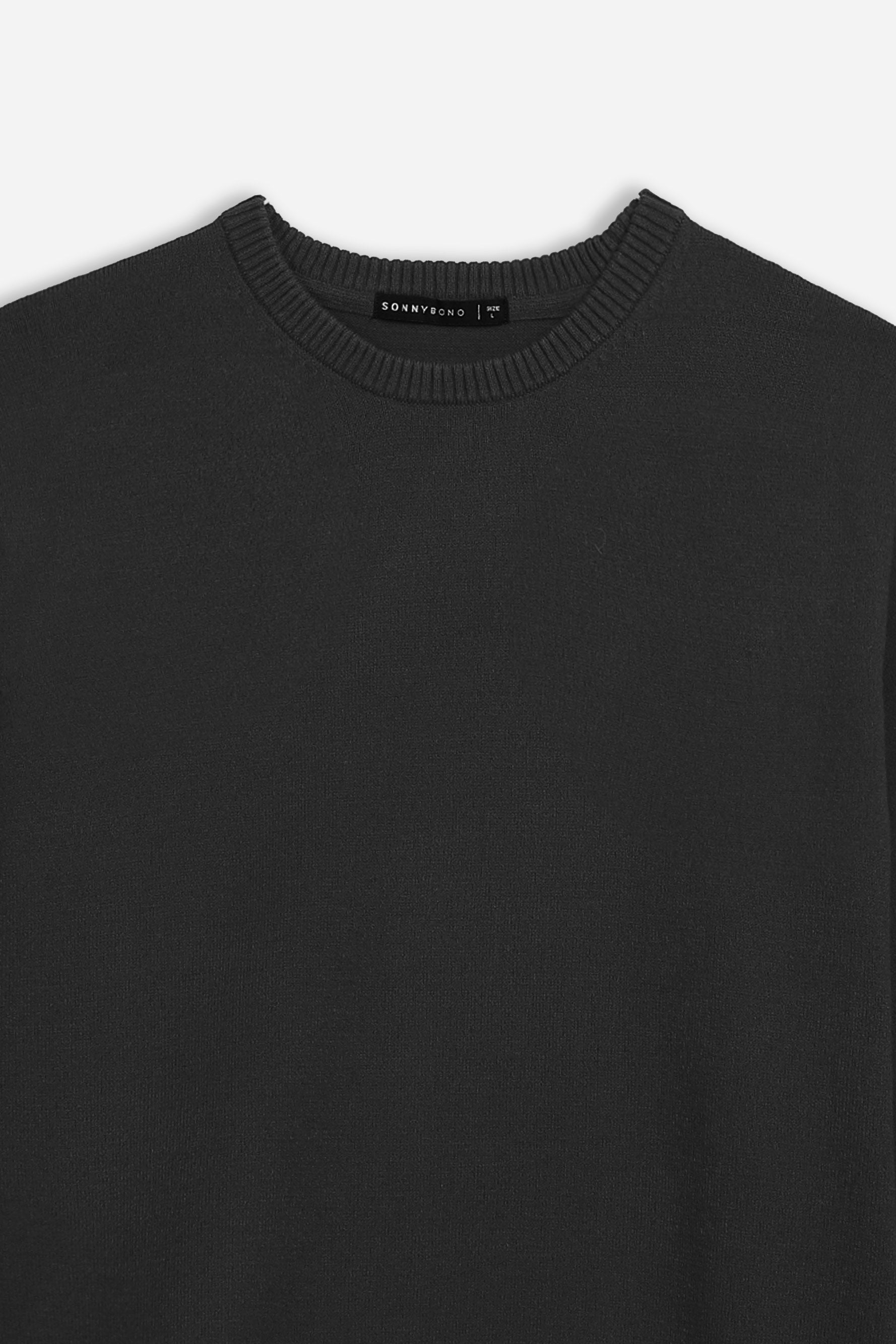 MAGLIA GIROCOLLO CASHMERE LIKE NERO - Sonnybono