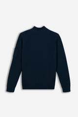 MAGLIA CON COLLO CON BOTTONI BLEU