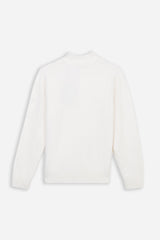 MAGLIA CON COLLO CON BOTTONI PANNA
