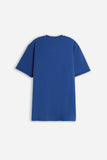 T-SHIRT GIROCOLLO SLUB CON TASCHINO INDACO