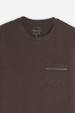 T-SHIRT GIROCOLLO SLUB CON TASCHINO MORO