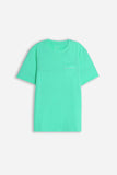 T-SHIRT GIROCOLLO SLUB CON TASCHINO VERDE SMERALDO
