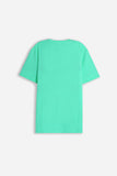 T-SHIRT GIROCOLLO SLUB CON TASCHINO VERDE SMERALDO
