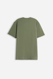 T-SHIRT GIROCOLLO SLUB CON TASCHINO VERDE MILITARE