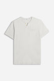 T-SHIRT COLLO A GOCCIA IN SLUB GRIGIO CHIARO