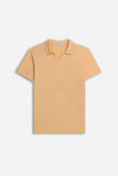 POLO SLUB CON COLLO DERBY ALBICOCCA