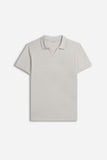 POLO SLUB CON COLLO DERBY GRIGIO GHIACCIO