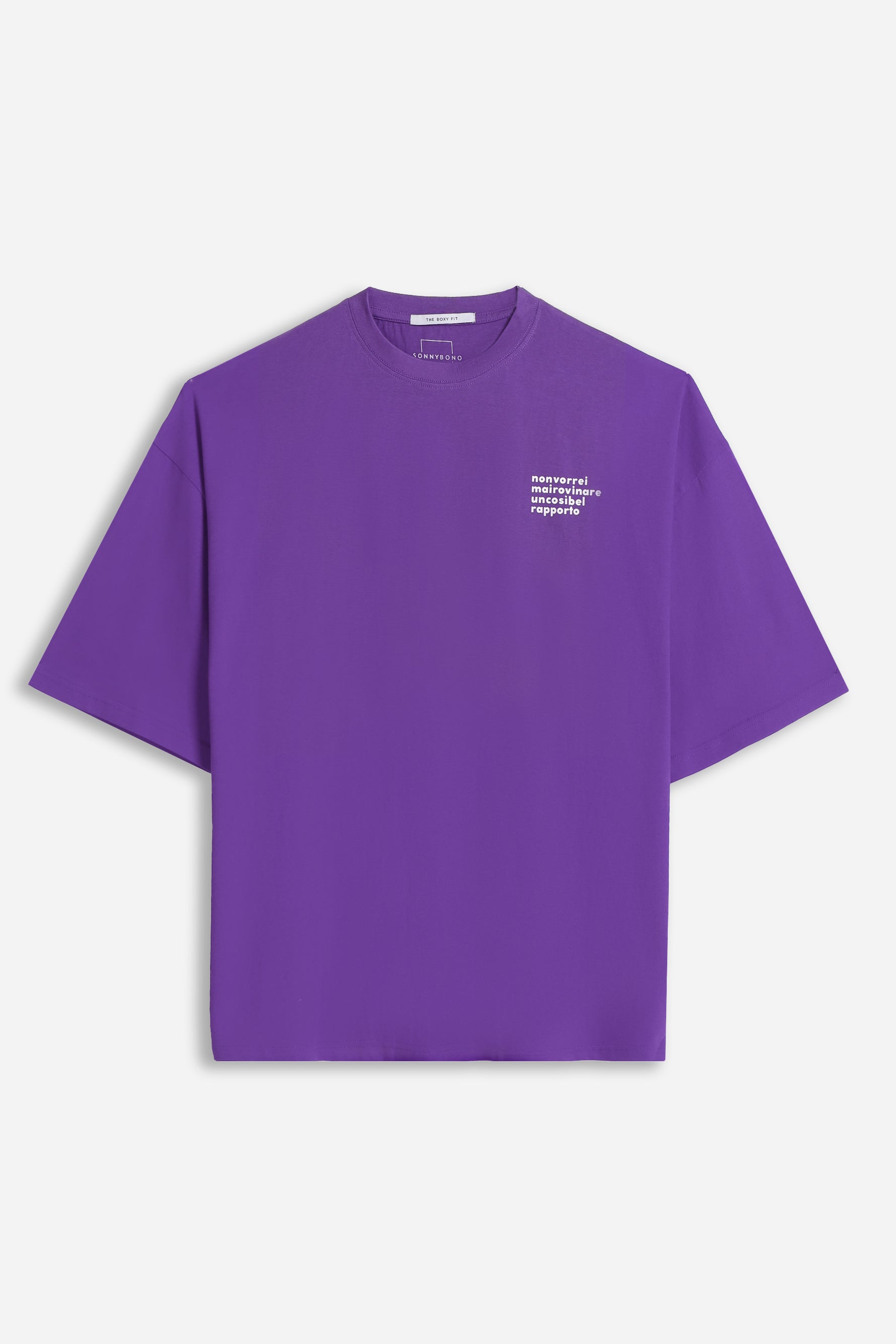 T-SHIRT CON STAMPA PICCOLA VIOLA – Sonnybono