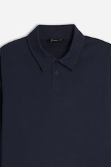 POLO MANICA LUNGA CON BOTTONI BLEU