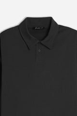 POLO MANICA LUNGA CON BOTTONI NERO