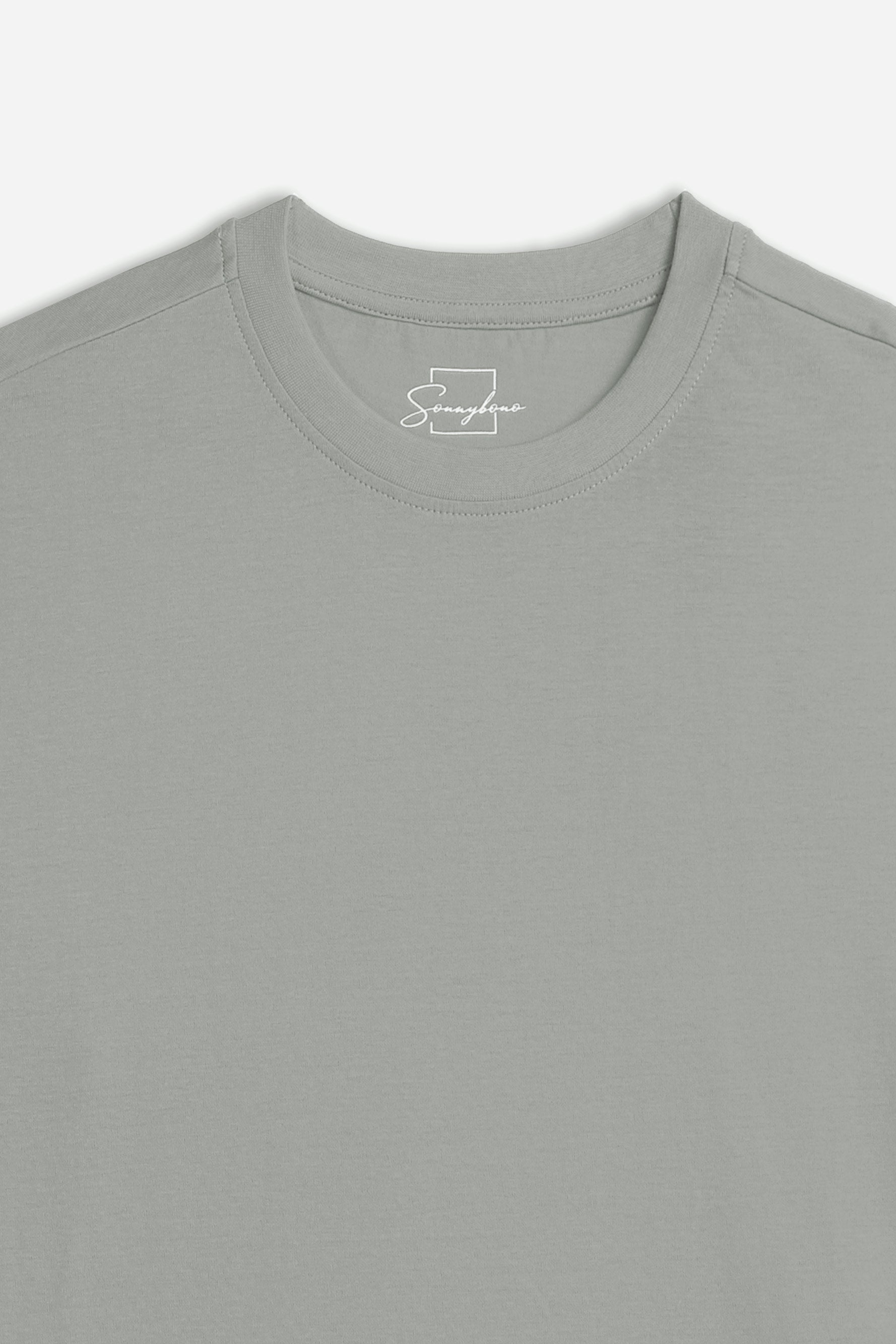 T-SHIRT GIROCOLLO BASIC GRIGIO SCURO