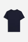 T-SHIRT GIROCOLLO BASIC SLUB BLEU