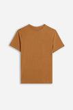 T-SHIRT GIROCOLLO BASIC SLUB COGNAC