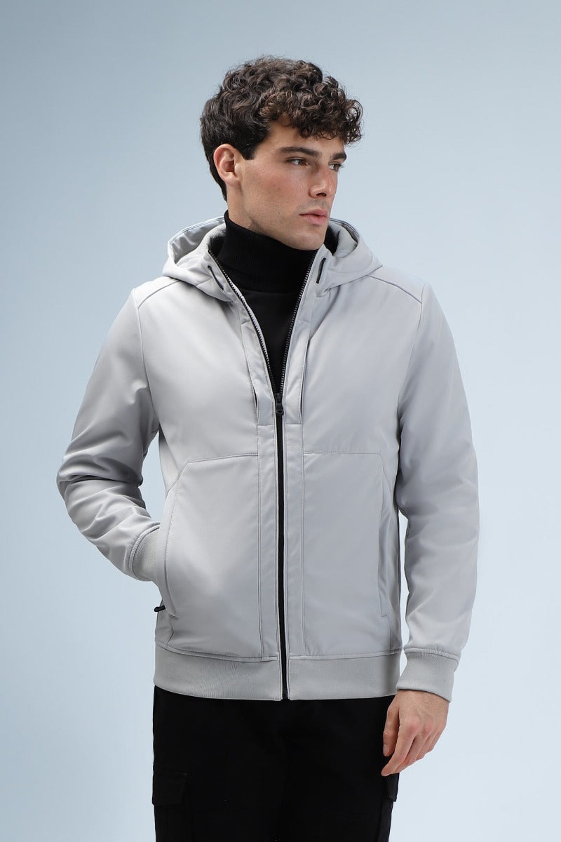 GIUBBOTTO IN SOFTSHELL GRIGIO CHIARO - Sonnybono