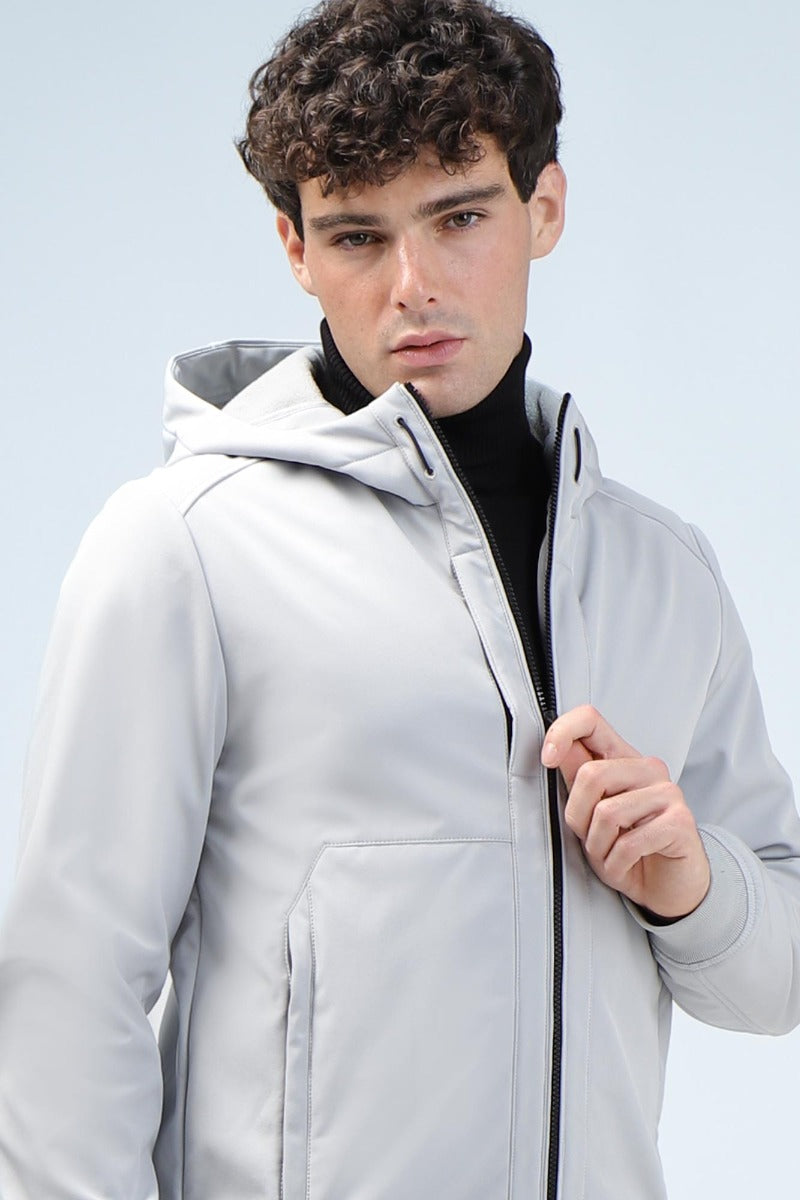 GIUBBOTTO IN SOFTSHELL GRIGIO CHIARO - Sonnybono