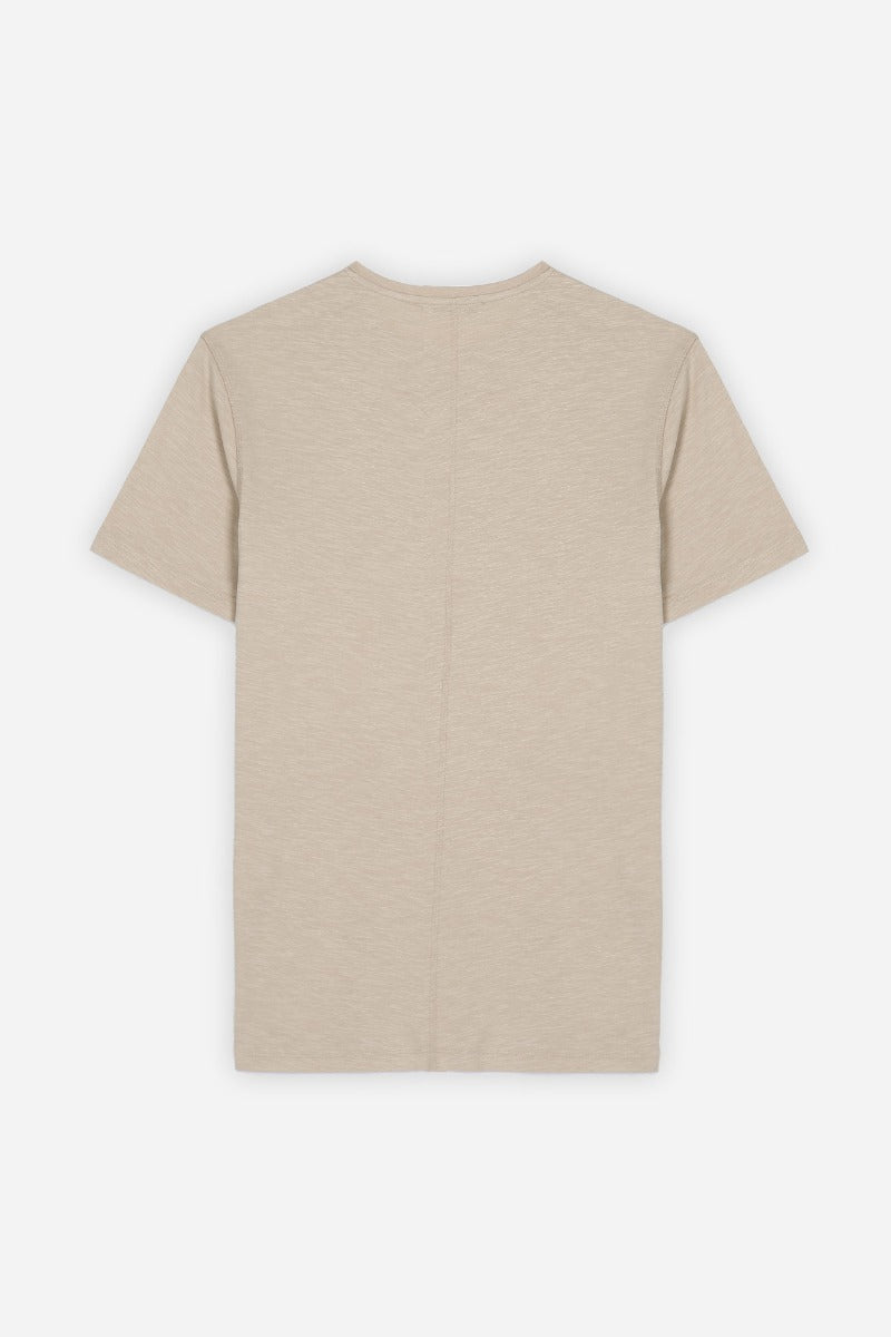 T-SHIRT OVERLOCK COTONE FIAMMATO BEIGE - Sonnybono