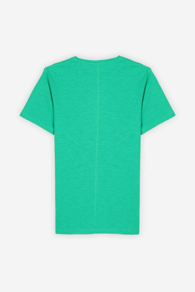 T-SHIRT OVERLOCK COTONE FIAMMATO VERDE - Sonnybono