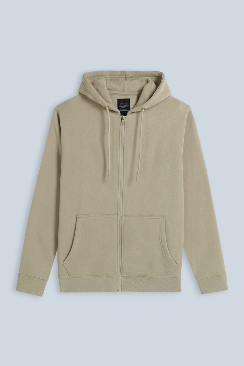 FELPA CON ZIP E CAPPUCCIO BEIGE - Sonnybono