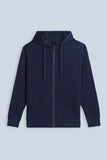 FELPA CON ZIP E CAPPUCCIO BLEU - Sonnybono