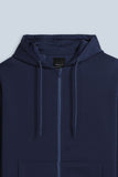 FELPA CON ZIP E CAPPUCCIO BLEU - Sonnybono