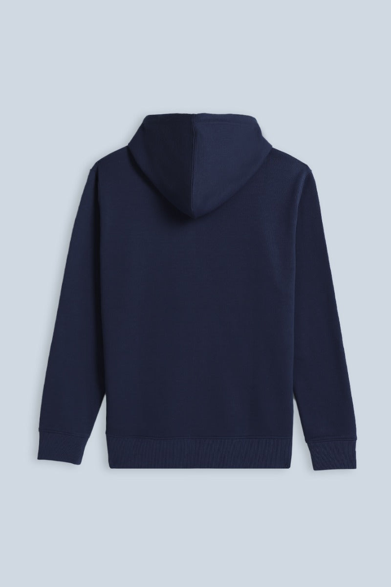 FELPA CON ZIP E CAPPUCCIO BLEU - Sonnybono
