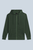 FELPA CON ZIP E CAPPUCCIO VERDE MILITARE - Sonnybono