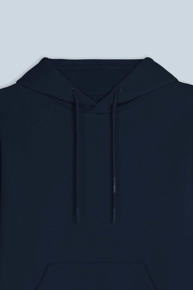 FELPA CON CAPPUCCIO COMFORT FIT BLEU - Sonnybono