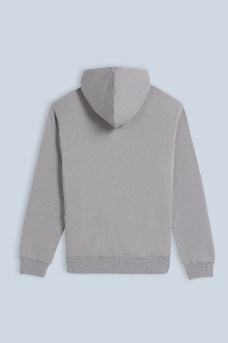 FELPA CON CAPPUCCIO E RICAMO GRIGIO MEDIO - Sonnybono
