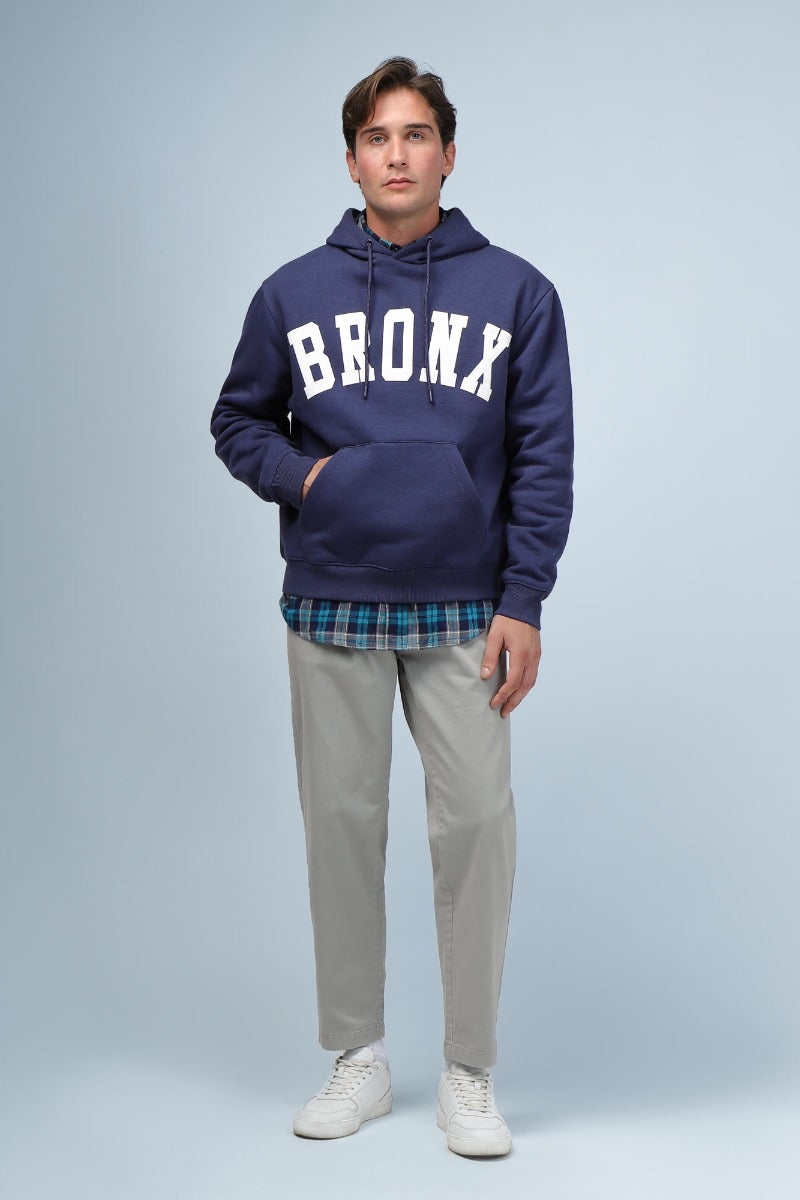FELPA CON CAPPUCCIO E STAMPA DENIM - Sonnybono